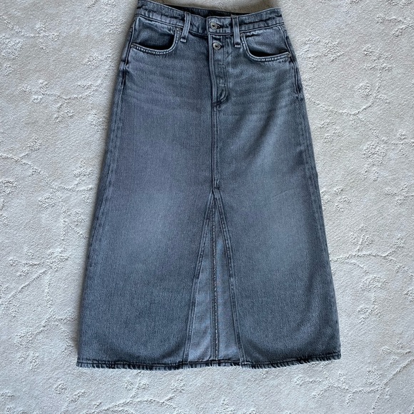 Rag & Bone Denim Midi Skirt - Picture 3 of 10